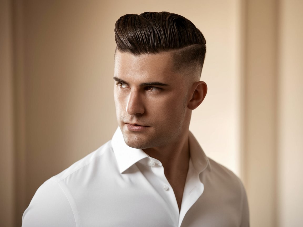 Slicked-Back Undercut - elegancka fryzura męska w salonie IzaBella Łódź